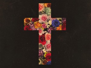 Flowers on cross